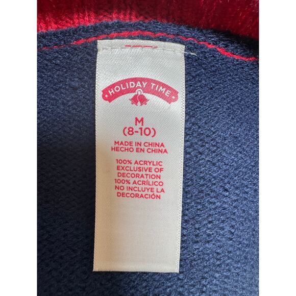 Holiday Time. Women’s Sz M (8-10) Ugly Christmas Santa Tree Light Up Sweater - Picture 13 of 14